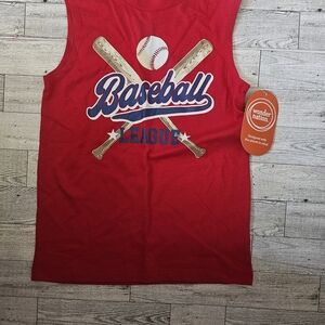 Wonder Nation Red Boys Baseball Graphic Tank Top Size XS 4/5